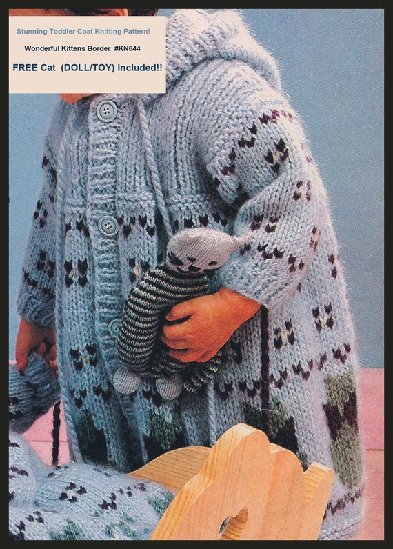 Baby Child Coat Knitting Pattern Free Cat Toy Knitting Pattern Kn644 Pdf Instand Download Mailed Copy Available Inquire Durhamdeals