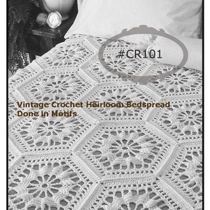 HEIRLOOM Bedspread Crochet Bedspread/Motif Pattern Antique Bedspread Pattern To Crochet Dates 1920s Mailed Pattern Available-ASK-DurhamDeals