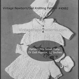 Preemie BABY Knitting Pattern, Dress-Coat-Bonnet Booties, -FREE Baby Foot Muffs Pattern Included-DurhamDeals