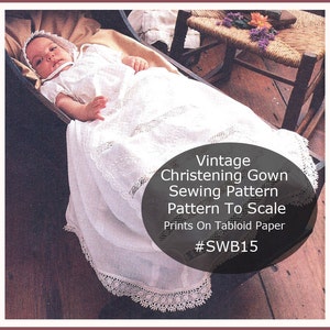 Taufkleid Schnittmuster HEIRLOOM Design Bonnet Schnittmuster Und Slip Anleitung #SWB15 --Drucke Auf Tabloid Papier- DurhamDeals