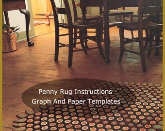 Penny Rug Felt Penny Rug Pattern With Teadrop Border Stunning Pattern #R3819 -Mailed Copy Is Also Available Inquire