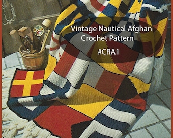 Nautical Afghan Sailing Afghan Crochet Pattern Assorted Coloured Look Flags #CRA1- PDF Instant Download Mailed Copy Is Available-INQUIRE