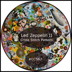 Led Zeppelin Music Zeppelin II Wzór do haftu krzyżykowego Zeppelin Rock Band -Plik PDF- Nasz niestandardowy projekt-DurhamDeals