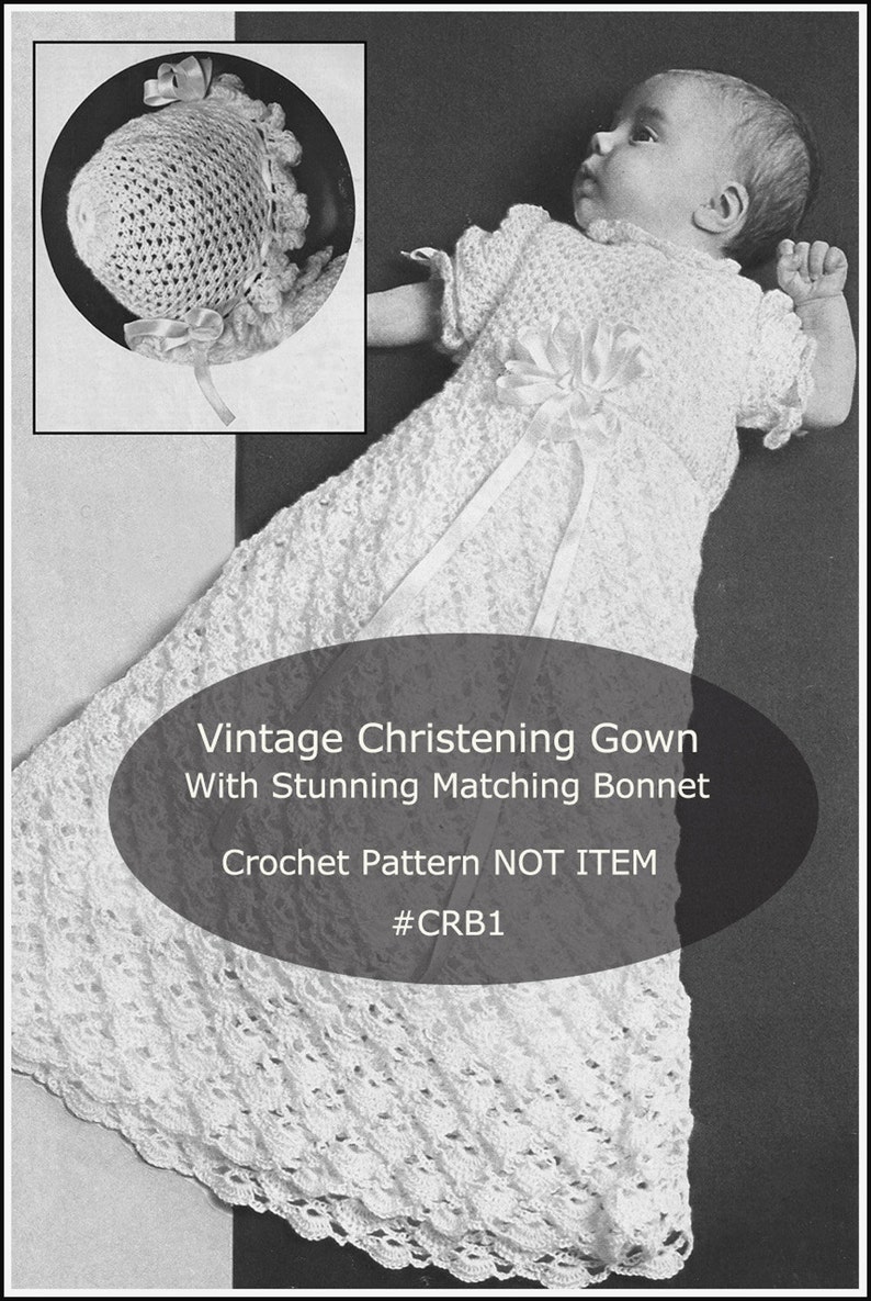 Vintage Christening Gown Crochet Pattern Baptism Gown Crochet Etsy UK