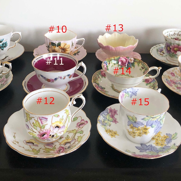 ASSORTED Teacups, 21 Assorted, Sold Individually, Bone China ENGLAND Teacups, All Collectible, Read Everything-View The Images-DurhamDeals