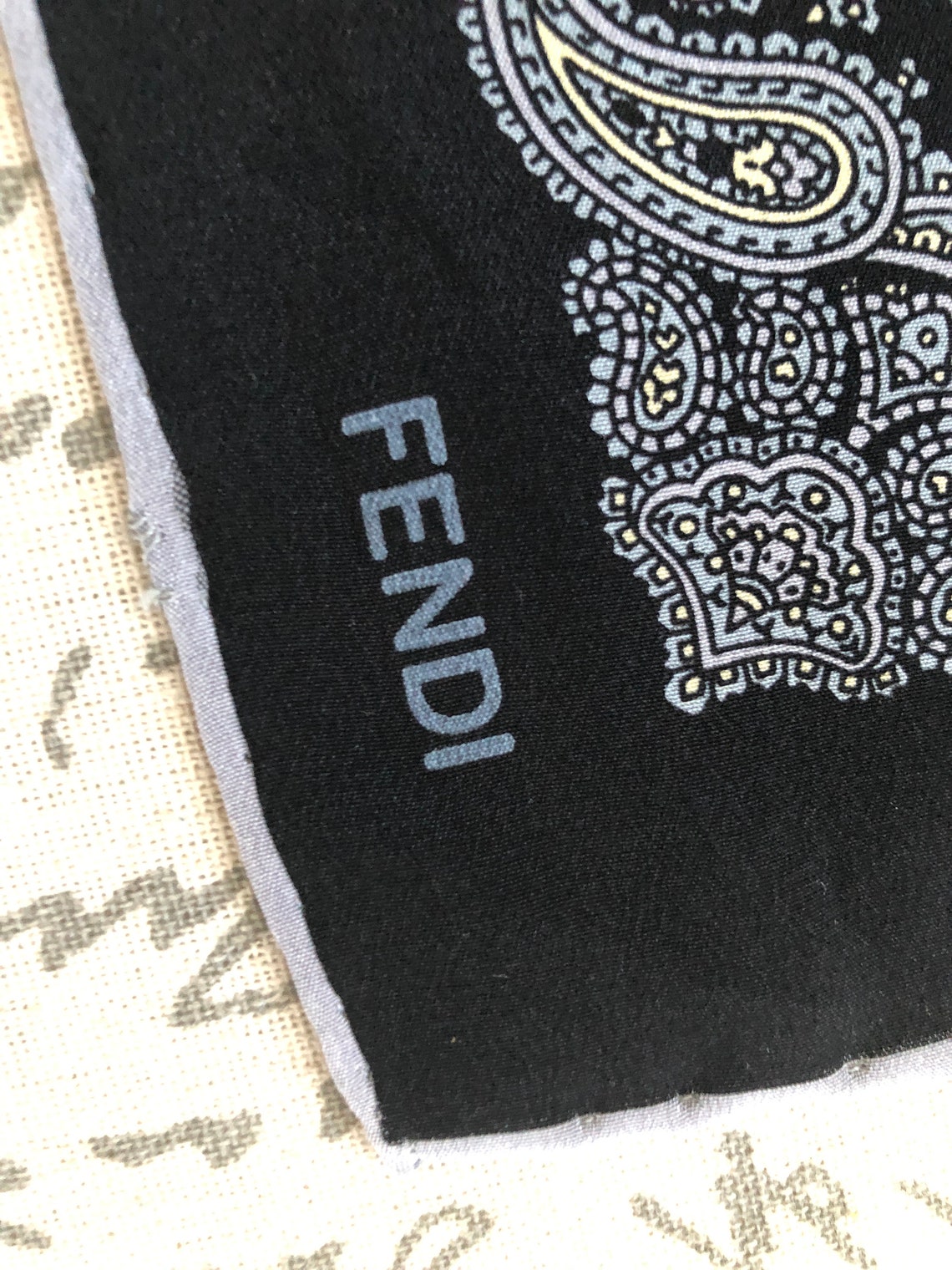 FENDI Scarf 1960's Fendi Mans Pocket Scarf Rare Paisley - Etsy