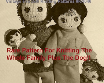 Eva Dolls Knitting RARE Pattern Eva Dolls To Create Eva Family Dolls Pattern #KN046 PDF Instant Download-Mailed Copy Available INQUIRE