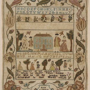 Colonial Sampler Antique Cross Stitch Pattern Museum Sampler - Etsy