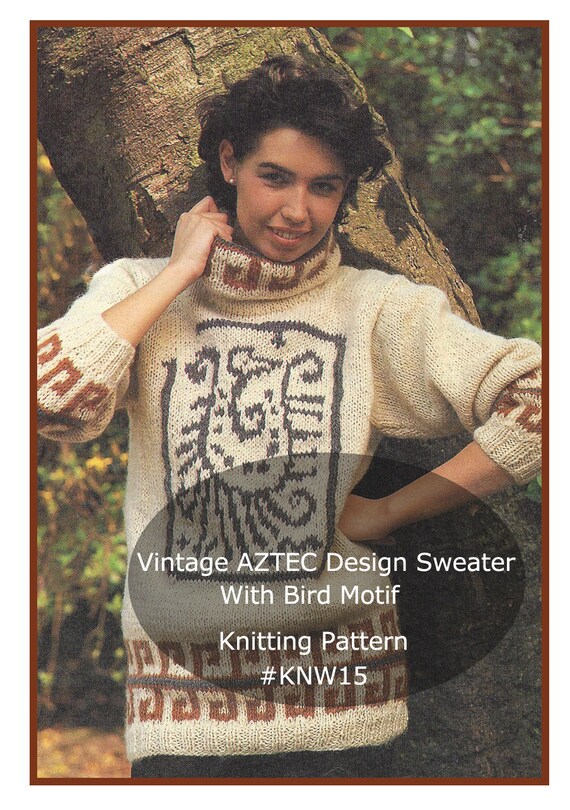 Aztec Design Sweater Knitting Pattern 