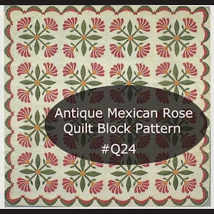 Antique Mexican Quilt Block Sewing Pattern  Large Block Size 14&quot; Design in 1890--Sewing Quilt Block pdf pattern Durham Deals