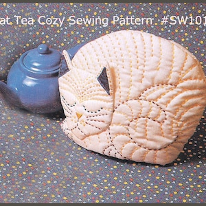 Cat Tea Cozy Cosy Teapot Cat Sewing Pattern Tea Cosy #SW101 PDF Instant Download- Mailed Version Is Available-Inquire