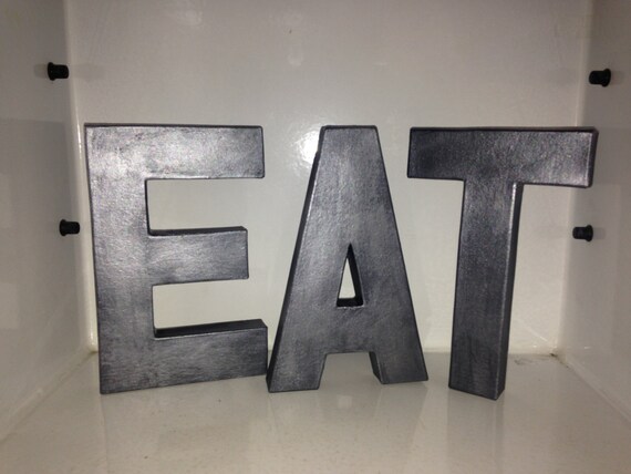 Decorative Letters Eat Paper Mache Letters Home Decor Etsy