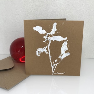 Klappkarte Flora, 15x15cm Einzelstück, Kunstkarte, Grußkarte, Faltkarte, mit Umschlag, Acryl, naturelove, handgemacht von artrosarot