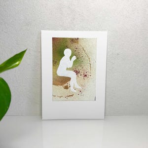 Kunstwerk Einzelstück, kein Druck, Kunstkarte, Figur, abstrakt, Träume, Malerei, handgemacht von artrosarot
