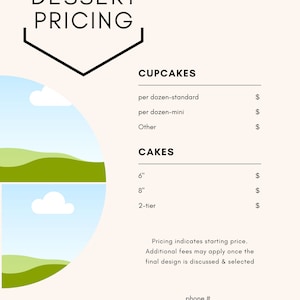 Kuchen- & Dessertkarte- PDF - Totally anpassbar
