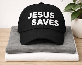 Inspirująca haftowana czapka chrześcijańska z napisem „Jezus Zbawia”