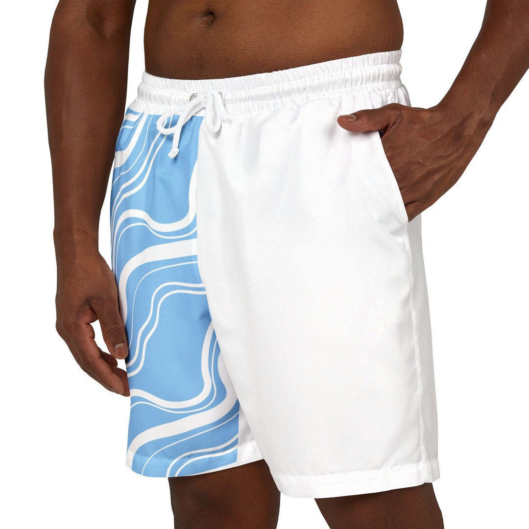 Half Wavy Pattern Swim Shorts - Etsy