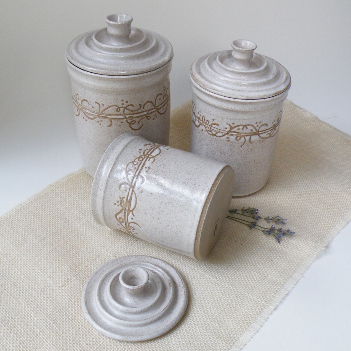 White Kitchen Canisters Set of 3 MADE TO ORDER Storage and Etsy
