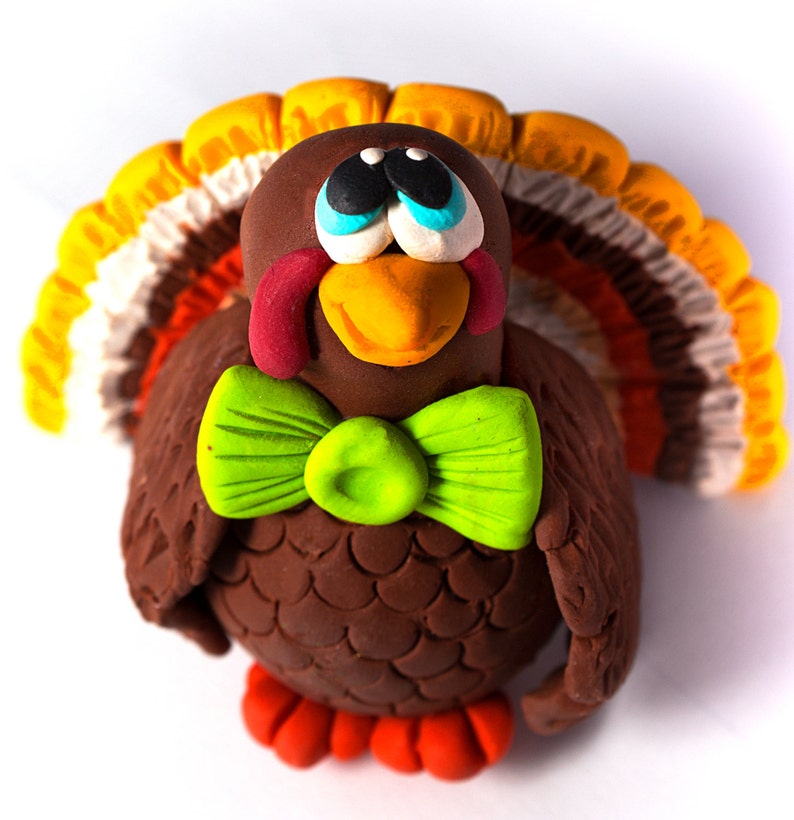 Thanksgiving Turkey Cake Topper, Turkey Cake Topper, Turkey Figurine, Thanksgiving Ornament, Made by Pook Designz image 1