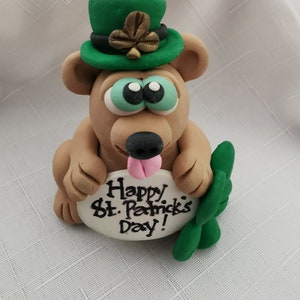 St. Patrick&#39;s Day, St. Patty&#39;s Day, St. Patrick&#39;s Day Figurine,  Bear Figurine, Pook Designz, Collectible and Keepsake