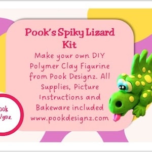 DIY Polymer Clay Kit, Arts and Crafts, Pook&#39;s Spiky Lizard, Pook Designz, Arts, Kid&#39;s Toy, DIY kit,