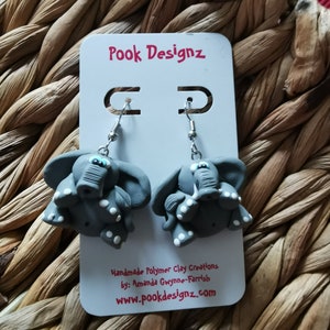 Elephant Earrings, Elephant Dangle Earrings, Pook's L'il Elephant Earrings, Elephant Jewelry image 3