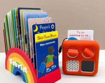 Rainbow-Shaped Card Organizer and Display Stand for Yoto Player and Mini Cards, with personalized name, Kids’ Card Storage and Accessories