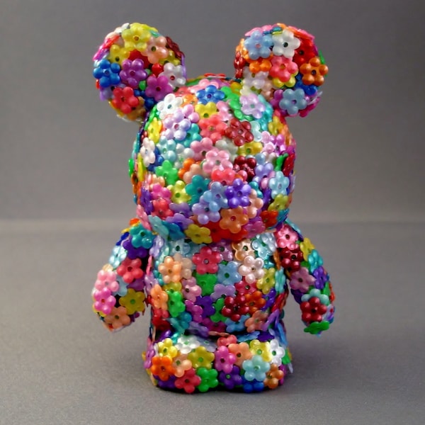 Flower Power - Vinylmation - Custom Vinylmation - Floral - Topiary - 3 inch Vinylmation - Mickey Mouse - Disney Decor - Mickey Figurine