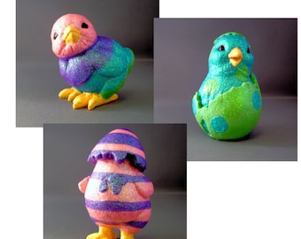 Easter Eggs Chicken - Stripes - Polka Dot - Color Block - Chick - Easter Decor - Easter - Eggs - Pink - Purple - Turquoise - Green - Spring