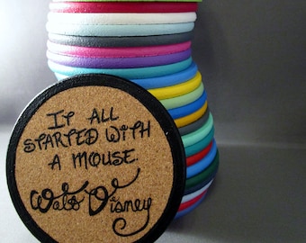 Hand Painted Disney Coasters - Cork Coasters - Disney Inspired Coasters - Disney Characters - Character Autographs - Build Your Own Set
