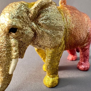 Elephant Ornament - Elephant - Wild Animal - Glittered Ornament - Glitter Animal - Animal Ornament - Christmas Decor - Tree Ornament