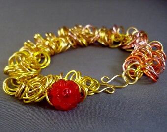 Princess Belle Bracelet - Chain mail Bracelet - Chainmail Bracelet - Chainmaille, Disney Princess, Beauty and the Beast, Disney Bound