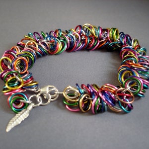 Chainmail Bracelet Chainmaille Bracelet Rainbow Bracelet Chainmaille Chainmail image 3