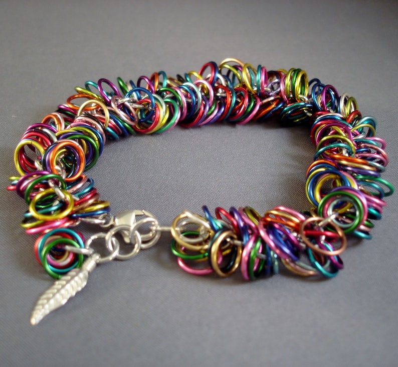 Chainmail Bracelet Chainmaille Bracelet Rainbow Bracelet Chainmaille Chainmail image 3