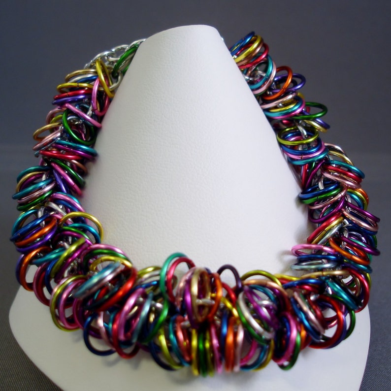 Chainmail Bracelet Chainmaille Bracelet Rainbow Bracelet Chainmaille Chainmail image 1