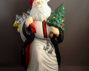 Custom Santa - Santa Figurine - Santa Claus Figurine - Ceramic Santa - Custom University - Custom College - Christmas Decor - Alma Mater