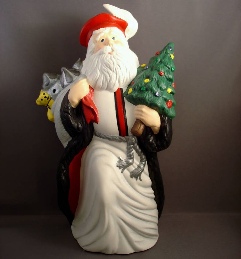 Custom Santa Santa Figurine Santa Claus Figurine Ceramic Santa Custom University Custom College Christmas Decor Alma Mater image 1