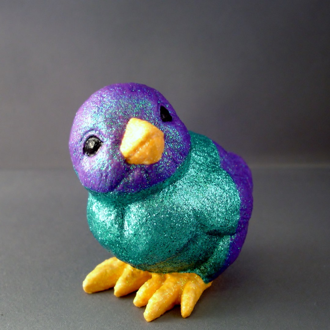 Block Chick Color Block Chick Figurine: Hand-painted Glitter Easter Decor - Etsy