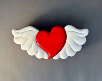 Winged Heart - Heart Box - Trinket Box - Jewelry Box - Decorative Box - Ceramic Box - Box with Lid - Love Gives Your Heart Wings - Ring Box