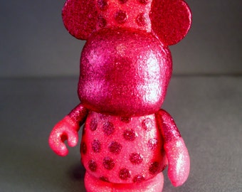 Pretty In Pink - Custom Vinylmation - Vinylmation - 3 inch Vinylmation - Pink - Glitter - Disney Decor - Disney Figurine - Cake Topper