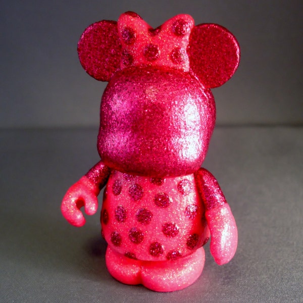 Pretty In Pink - Custom Vinylmation - Vinylmation - 3 inch Vinylmation - Pink - Glitter - Disney Decor - Disney Figurine - Cake Topper