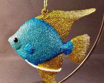 Fish Ornament - Ocean Ornament - Glittered Ornament - Glitter Animal - Animal Ornament - Christmas Decor - Tree Ornament - Fish