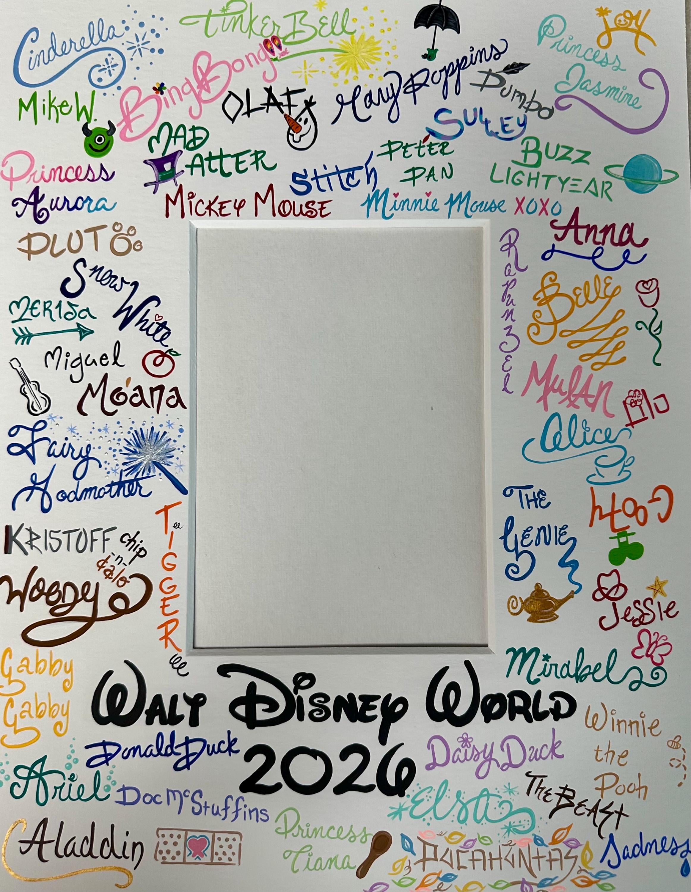 Disney Photo Mat - Mat Board - Disney Characters - Disney