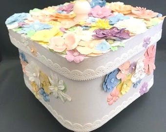 Keepsake Box - Treasure Box - Memory Box - Trinket Box - Jewelry Box - French Country - Decorative Box - French Cottage - Shabby Chic