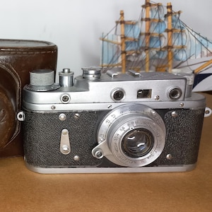 Filmcamera 35 mm Zorki 2C Industar 22 Tessar-type werkend gebruikt zeldzame vintage afstandsmeter Leica kopie ussr fotografie cadeau collectible retro