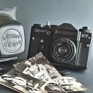 SLR Film Camera 35mm Zenit ET with lens Industar 50-2 Tested rera Vintage Cameras photography gift Collectible USSR Antique camera