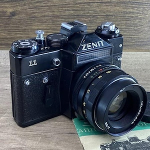 SLR film camera 35mm Zenit 11 Helios 44M M42 Tested camera with lens photography gift Collectible Retro Antique camera vintage tech