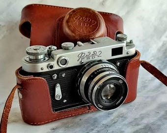 Cámara de película 35 mm FED 2 Industar 61 probada, funcionando, usada, rara, vintage, telémetro, Leica, copia, tecnología vintage, cámara retro, regalo, cámara de 35 mm