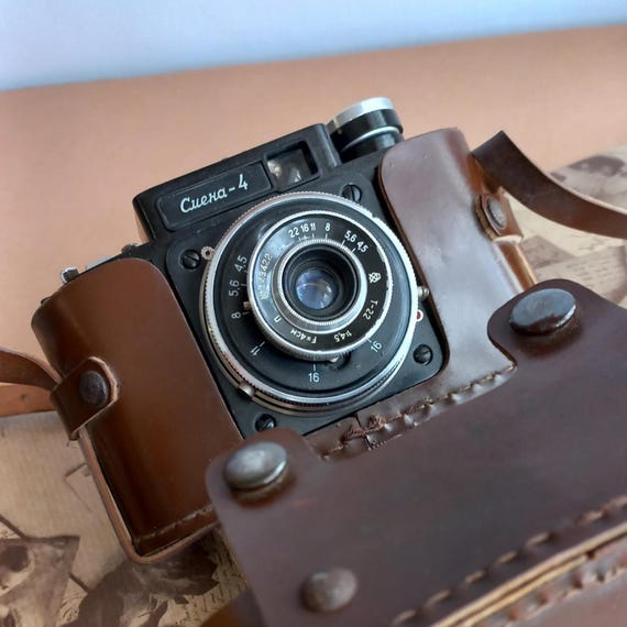Rare Smena-4 Camera | T-22 Lens | Working Soviet 35mm Film Camera with Case, Vintage camera, 1960s