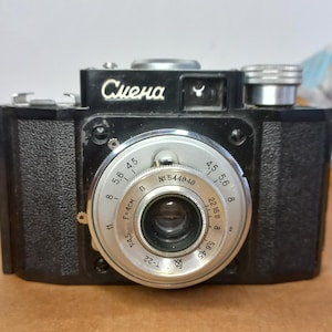 Cámara de película de 35 mm con lente Smena T-22, probada, Lomo vintage tech, cámara de colección, cámara retro, cámara antigua, cámara de regalo con lente